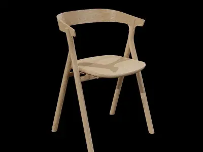 YKSI Chair-Oak Low-poly 3D model