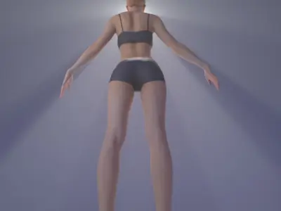 Woman sport 01 Low-poly 3D model