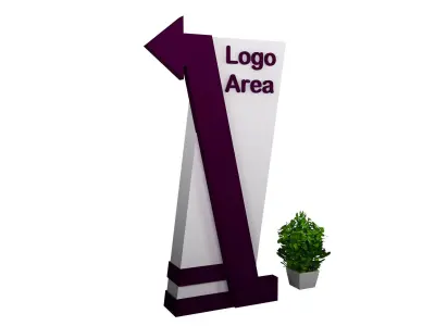direction sign for event Booth Exhibition Stand a376b 3D model