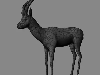 Rigged-Animated Gazelle 3D model