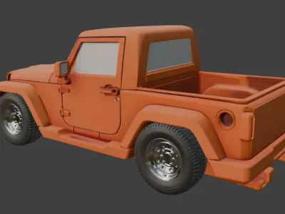 Jeep and Tyres are seperated 3D model