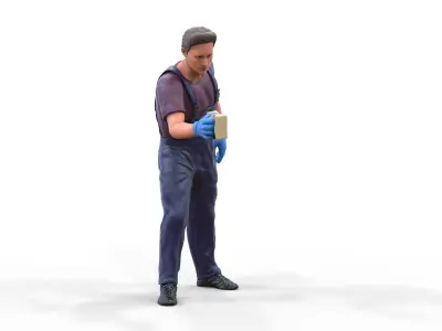 N6 Car Wash Worker with Sponge 3D print model
