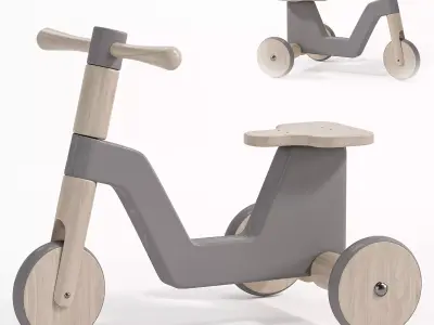 Sebra Scooter Grey by Babyshop 3D model