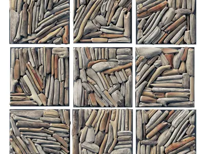 Rectangle  panel branch splinter Big n5 3D model