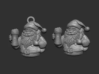 christmas fun sanda with beer  3D print model