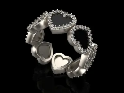 Heart ring model 811 3D print model