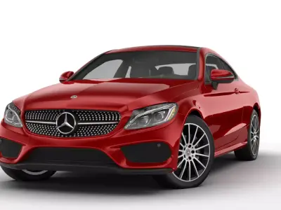 Mercedes Benz C Class Coupe 2019 Low-poly 3D model