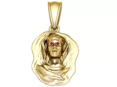Divine Feminine Face Pendant 3D Printable Model 3D print model