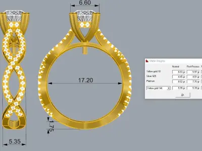 Gold ring  Jewelry 3D print model order