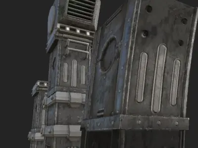 Metalic Pilar Low-poly 3D model