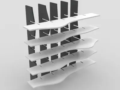 Square Waffle shelves 3D model