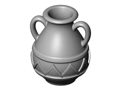 Triangular pattern vintage urn and vase 3D print model