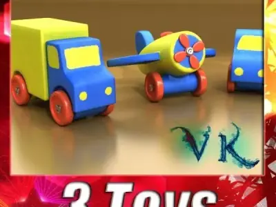 Wooden Toy Car Truck 3D model