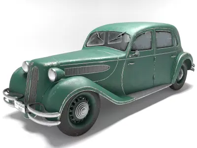 Vintage  Unique Germany car 1937  Low-poly 3D model