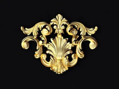 Central decor ornament for furniture 3D model 998