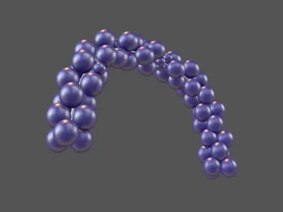 Carnival Balloon Garland V1 009 Low-poly 3D model