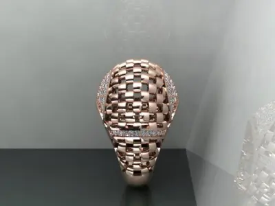 diamond ring  3D print model 10