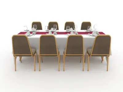 Banquet Table and Chair 81 3D model