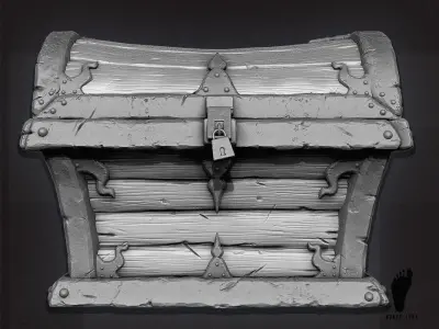 3D Fantasy Treasure Chest - High Poly 3D model