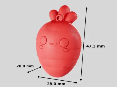 PIXU3D - Cute Carrot 3D Model for Printing and Rendering 3D print model