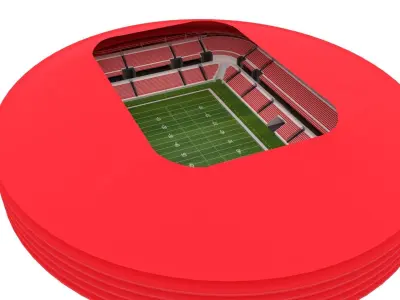 American Football Stadium Low-poly 3D model 14