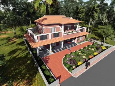 Modern Village House 3D model