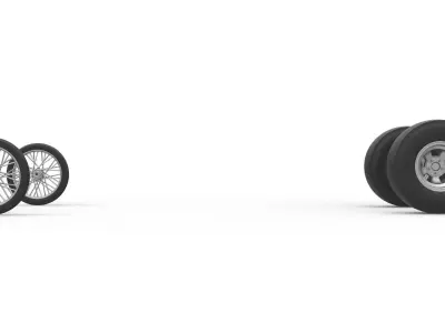 Wheel set of Vintage Front engine dragster Scale 1 to 25 3D print model