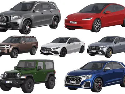 HQ cars collection 45 3D Model Pack