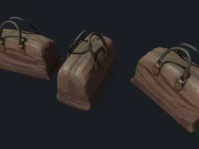 retro HandBag Low-poly 3D model