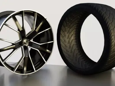 2019 audi s7 wheel and tire 3D model