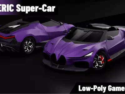 Baguette Central - Low Poly Generic Hyper Car Low-poly 3D model