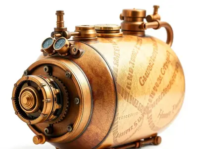 Steampunk Mechanical Device Model Pack Low-poly 3D model