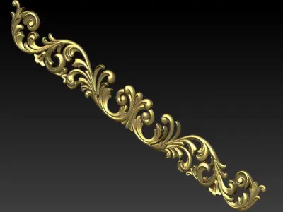 Classic  of luxurious gold pattern interior  with CNC sculpture 3D model