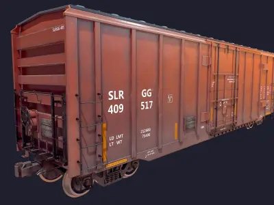 Box Car Low-poly 3D model