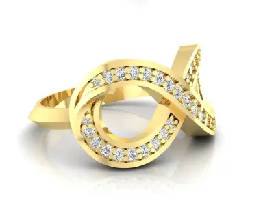 Ring M48 The luxury female ring with gems wedding 3D print model