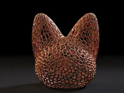 Cat head lamp 3D print model