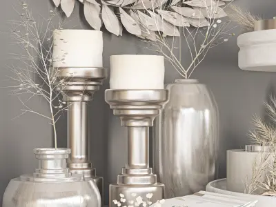 decorative set 61 Low-poly 3D model