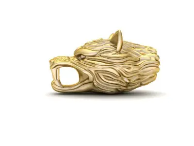 The WOLF gold head 3D print model