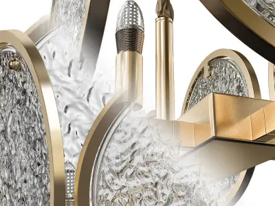 candela gold and glass chandelier 3D model