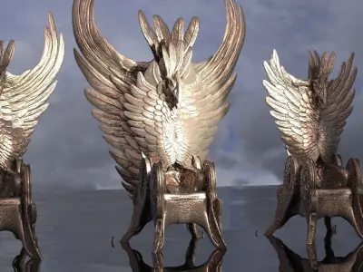 Feathered Winged Thrones 3D model