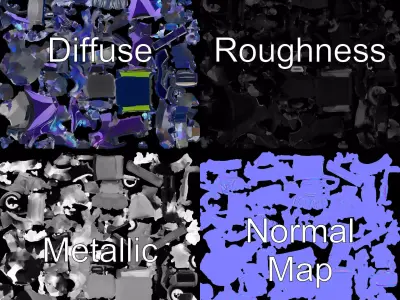 Violet Speedster model pack Low-poly 3D model