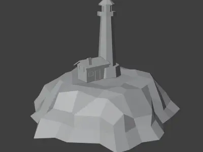 Low-poly lighthouse toy Free 3D model