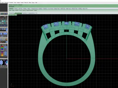 Ring With Five Diamonds Printable File  3D print model
