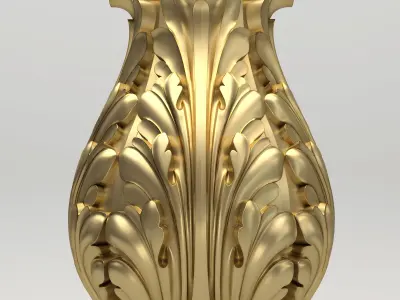 Carved Column 3D model 2
