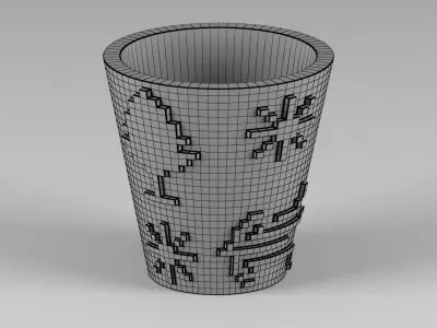 miniature flower pot 01 Free 3D print model