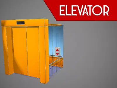ELEVATOR LIFT CARTOON STYLIZED Low-poly 3D model