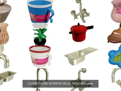 CLASSIC HOME INTERIOR VALUE PACK 3D Model Collection