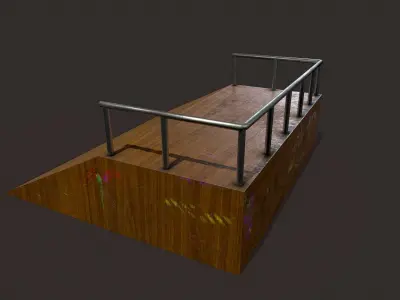Skate ramp7 Low-poly 3D model