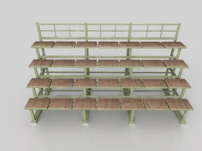 Bleacher Tribune PBR Low-poly 3D model