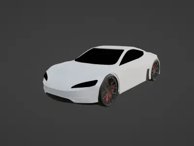 Tesla Roadster Car Game-Ready  Low-poly 3D model